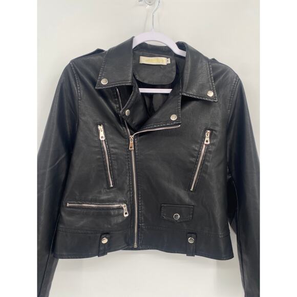 yadanluwa Black Bomber Motorcycle Jacket M - Picture 2 of 7